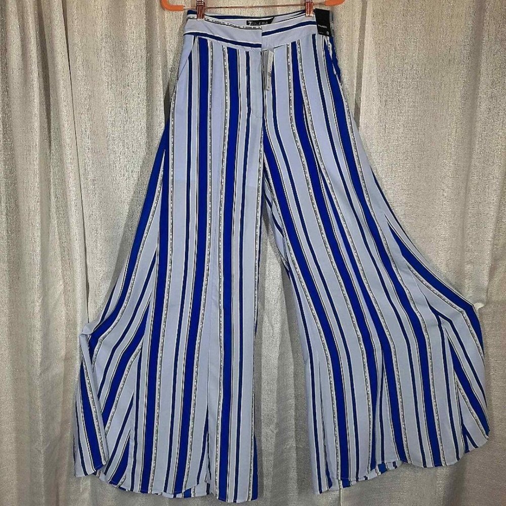 NYC 7th Avenue Design Studio Women Size 0 Tall Palazzo Pants Stretch Blue